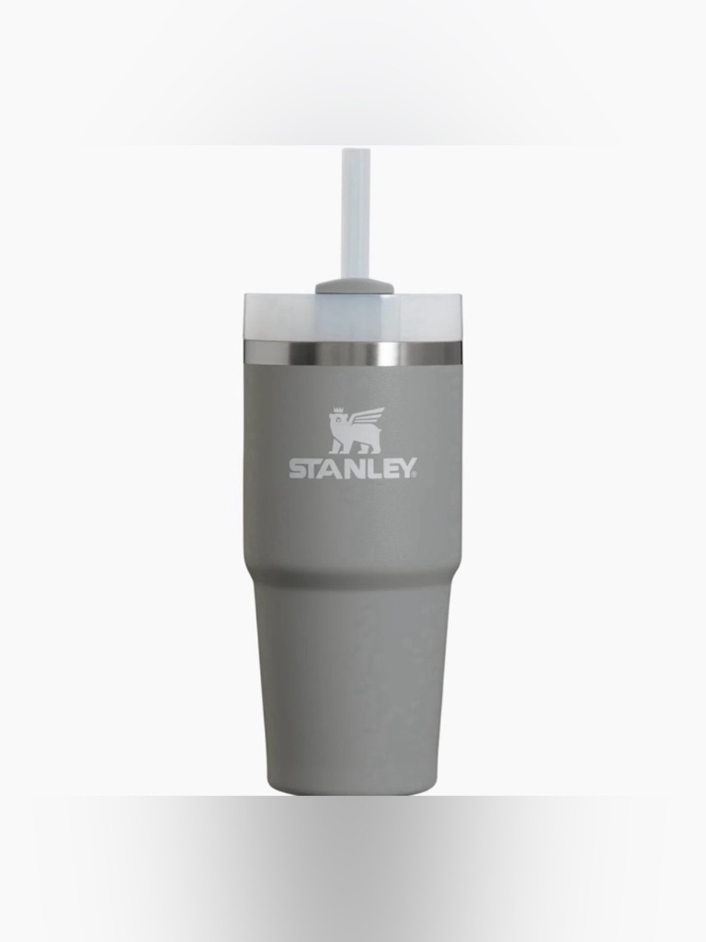 Stanley Matte Gray Insulated Tumbler with Clear Lid and Straw